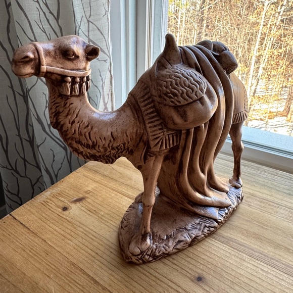 Pack Camel Nativity Christmas Standing Glazed Ceramic Desert 1970s Holland Mold - Picture 3 of 5